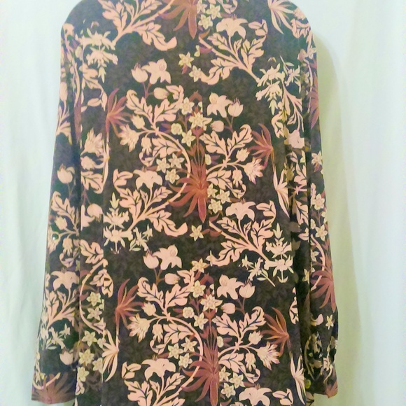 CATHERINES Black Purple Floral Print Blouse - Picture 4 of 5
